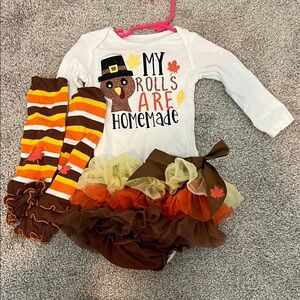 Carter's White and Brown Turkey Costume Set